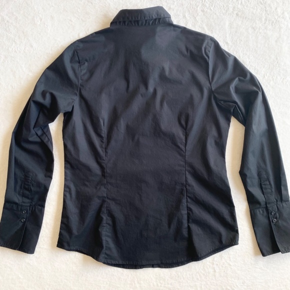 Isabel.C Cotton Stretch Slim-Fit Button-Down shirts M Long Sleeve Black/Red - Picture 4 of 8